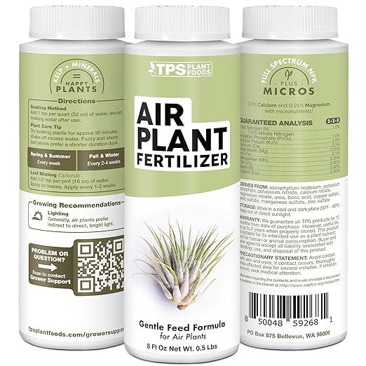 Air Plant Fertilizer - Liquid Plant Food for All Tillandsia Air Plants, Use As Foliar Spray or for Soaking, 8 oz