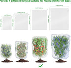 Garden Mesh Netting with Drawstring,Plants Cover Protection from Anti Birds,Bugs,Cicadas,and Insects-Pest Barrier Bag for Blueberry Bushes,Citrus,Tomatoes,Vegetables,Fruit Tree and Orange