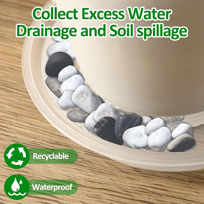 Augshy 18 Pack Plant Suacer 6/8/10/12 Inche Plant Drip Trays for Pots Clear Plant Pot Trays Water-Repellent Plant Saucers for Gardens Balconies and Indoors