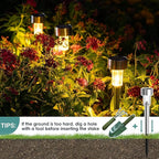 GIGALUMI 16 Pack Solar Path Lights Outdoor,Solar Lights Outdoor Waterproof,Stainless Steel LED Landscape Lighting,Solar Garden Lights for Driveway,Pathway,Patio,Yard