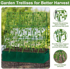 Tidponra Cucumber Trellis for Garden, 50 x 54 Inches A Frame Gardening Trellis with Fabric Raised Garden Bed, Climbing Net and Plant Support Clips for Climbing Plants