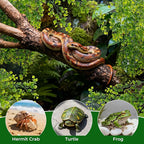 RAINFLOW 2PCS Fake Hanging Plants Reptile Habitat Vines – Artificial Terrarium Plants with Iron Stem, UV Resistant Faux Vines for Bearded Dragon Gecko Snake Turtle Tank Enclosure Decor Indoor Outdoor