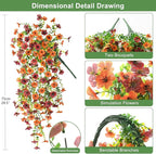 Artificial Hanging Flowers Plants for Outdoor Fall Decoration, 2PCS Faux Silk Daisy UV Resistant Look Real for Outside Home Indoor Planter Porch Garden Yard Autumn Decor(Orange Brown)