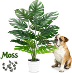 Der Rose 28" Tall Artificial Monstera Plant Faux Plants Indoor in White Pot for Home Office Living Room Floor Porch Balcony Decor