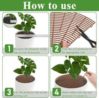 3 Packs Plant Pot Grid Cover Protectors from Animals,20.8 Inch Soil Protector Covers, Cuttable Flower Pot Grid with 12 Stakes, Keep Cats Out of Potted Plants