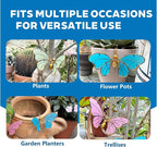 Decorative Metal Butterfly, Colorful Plant Decoration for Pot,Planter,Garden Fence, Wall,Hanging Ornament, 3-Piece Set