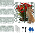8 Pack Plant Protectors from Animals, 12''x12'' Metal Plant Cages for Outdoor Plants, Garden Plant Protector with Stakes & Zip Ties, Keep Rabbits Squirrels Out, Plant Cage for Flowers Vegetables