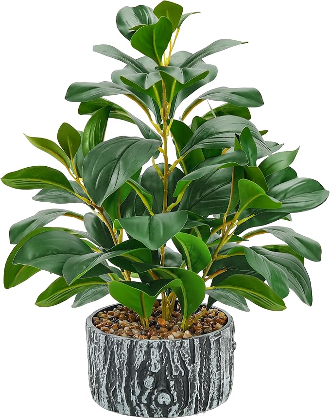 Der Rose Fake Plants Artificial Plants Indoor with Black and White Striped Pots for Room Home Bathroom Bedroom Kitchen Decor