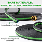75FT Lightweight Super Flexible Garden Hose - Kink-Free, Non-Expanding, Easy Storage for Yard Lawn Outdoor Use (Black-Green)