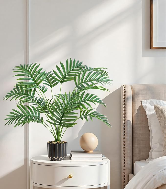 28" Artificial Areca Palm Plant Tall Fake Faux Plants Indoor Outdoor Tree for Living Room Home House Decoration