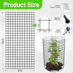 8 Pack Plant Protectors from Animals, 24"x 12" Wire Cages with Stakes and Cable Ties, Metal Mesh to Keep Animals Out, Metal Plant Cages for Vegetables, Flowers