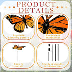 Novabright Metal Butterfly Pattern Plant Umbrellas 14 x 23.6 Inch Small Outdoor Plant Shade Butterfly Design Garden Umbrella for Flower Shade Cover Sunshade Disk Outdoor for Potted Decor