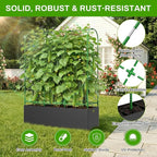 U-Shape Cucumber Trellis with Grow Bag, 64" Tall Metal Garden Trellis for Climbing Plants Outdoor, Reusable Cucumber Trellis for Raised Bed with Garden Netting for Tomatoes, Peas, Plant Vines Support