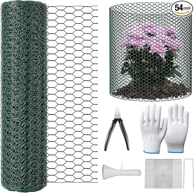 16.4FT x16IN Plant Protectors from Animals,Free-Cut Metal Chicken Wire for Outdoor Plants to Keeping Rabbits Squirrels Chicken Animals Out