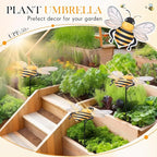 Reallnaive Small Metal Plant Umbrella for Outdoor Bee Garden Decor Umbrella Plants Shade Cover Sunshade Disk Outdoor for Potted Live Decor