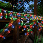 Solar Rope Lights, 33ft 100LED Solar String Lights, 8 Modes Waterproof Solar Powered Outdoor Light, Flexible Clear Tube Light for Garden, Backyard, Patio, Deck, Porch, Pool, Tree Decor - Multicolor
