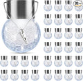 PARTPHONER 32 Pack Hanging Solar Lights Outdoor, Waterproof Solar Globe Lantern with Handle and Clip, Decorative Cracked Glass Ball Lights for Christmas Decor, Tree, Yard, Garden, Patio (Cold White)