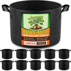 10 Pack 25 Gallon Grow Bags, Thickened Nonwoven Fabric Planter Pots with Handles, Heavy Duty 300G Garden Pots for Tomato, Potato and Vegetable