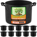 10 Pack 7 Gallon Grow Bags, Thickened Nonwoven Fabric Planter Pots with Handles, Heavy Duty 300G Garden Pots for Tomato, Potato and Vegetable