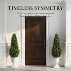 Realistic Artificial Cedar Tree with Planter Set of 2,Faux Topiary Cypress Plant for Home,Office,Living Room,Porch Indoor Outdoor Decor,No Maintenance Fake Evergreen Shrub (4.5FT White)