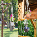Macrame Plant Hanger for Outdoor and Indoor Hanging Plants - Plant Holders for Multi-Sized Pots, 35" Tangle-Free Cotton with Wood Beads, Window or Patio Decor (Pot Not Included)