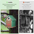 Kingsyard Recycled Plastic Bird House for Outdoors - Weatherproof Nesting Box with Clear View Panel & Predator Guard for Bluebird Wren Swallow Finch, Green