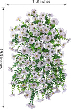 INSPRING Artificial Faux Outdoor Outside Flowers Plants, 2 PCS Fake Silk UV Resistant Look Real White Daisy Trailing Vines for Front Door Porch Planter Urn Patio Balcony Decoration