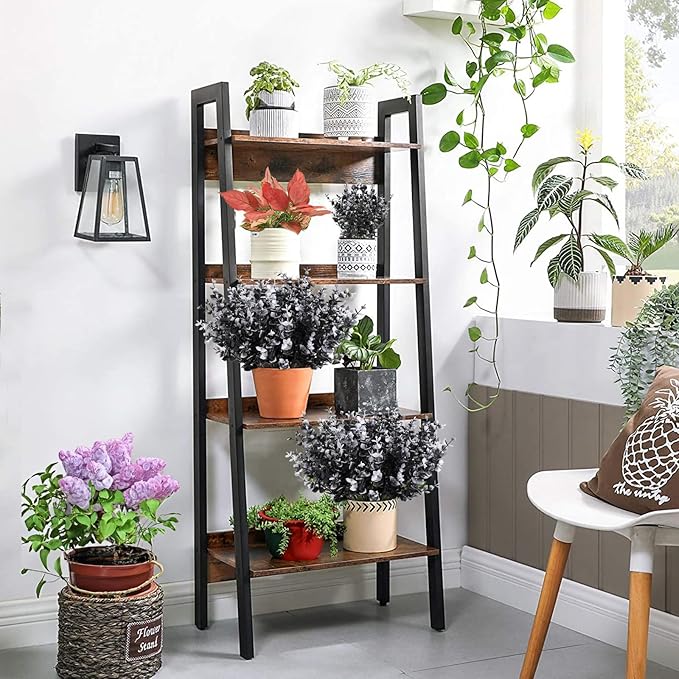 RECUTMS Black Artificial Flowers, 12 Pcs Fake Outdoor UV Resistant Plants Faux Plastic Greenery Shrubs Indoor Outside Hanging Planter Flower Decoration, Garden Decor (Black+White Eucalyptus)