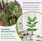 4FT Artificial Tree, Large Fake Monstera Deliciosa Plants with Real Touch Leaves,Faux Tropical Palm Trees for Home Room Decor Indoor Outdoor(1Pack)