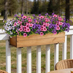 17 Inch Artificial Faux Pansy Flowers for Outdoor,Fake Pansies Flowers with Eucalyptus Leaves Fake Plants Greenery Boxwood Porch Patio Decor 6 Bundles(Light Purple,Pink,Light Purple White)
