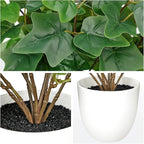 Artificial Ivy Plants in White Pot - 15.7" Fake Nerve Plant Indoor Silk Faux Pothos Ivy Plants Artificial Greenery Potted Small Faux Potted Plant for Office Desk Home Decor Shelf Bathroom Decorations