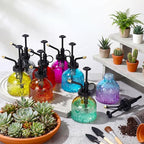 Zopeal 8 Pcs Glass Plant Mister Spray Bottle 200ml Vintage Plant Spritzer Multicolor Succulent Watering Bottle Watering Can 6.4'' with Plastic Top Pumps for Indoor Outdoor Garden Plants(Black)