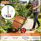 Garden Plant Dolly Cart with Wheels, Heavy Duty Plant Caddy with Adjustable Grabbing Arm, Potted Plant Mover with Suction Cups & Secure Strap, Indoor and Outdoor Gardening Cart Plant Pot Lifter