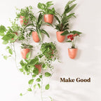 Make Good PlantPod Luxe Self-Watering Wall Planters (Set of 3, Terracotta) - Easy to Water and Install - Lightweight - Design Your Own Vertical Garden - Wall Planters for Indoor Plants