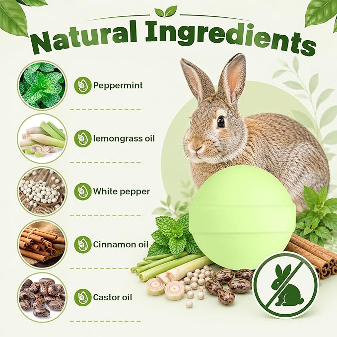 36 Pack Peppermint Rabbit Repellent, Rabbit & Deer Repellent Ball for Plant Yard Garden Outdoor, Rabbits Deterrent for Outdoor, Keep Deers and Rabbits Out Natural Ingredients Pet Safe