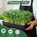 Sckee Upgraded 10 Pack Plant Growing Trays Seed Starting Tray Microgreens Growing Trays Seedling Plant Germination Starter Tray Transplant Fodder Flats, No Holes, No Leakage, Reusable (1015)