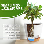 Utopia Home Self Watering Pots for Indoor Plants, Planters for Indoor Plants, Multi-Size Flowerpot, Set of 5 Plant Pots with Drainage & Reservoir, 6.8"/6.4"/5.9"/5.5"/4.9" (White)
