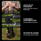CKG Post Hole Digger Gardening Tool 57 inches,Heavy Duty with Fiberglass Handle, Plant Hole Digger for for Soil Plugging, Cultivating, Manual Fence Post Diggers, Black
