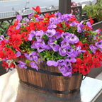 Artificial Flowers for Outdoor, UV Resistant Fake Silk Pansies Flowers, Realistic Faux Plants for Outside Indoor Porch Patio Window Box Planter Home Decor (16, Red/Purple)