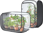 Ohuhu 36'' Garden Mesh Plant Cover, 2 Pack Pop Up Plant Protector Strawberry Cover Garden Net Cage Wind Protection for Plants Outdoor with Storage Bag 24 x 24 x 36 Inches