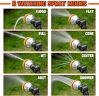 Saillong 2 Pack Garden Hose Wand, Adjustable Watering Wand with Textured Handle, 8 Spray Patterns Hose Sprayer for High Plants, Lawn, Car Washing and Irrigation