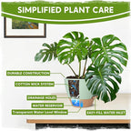 Self-Watering Pots for Indoor Plants with Visible Water Window,5/6/6.5/8/10 Inch Outdoor Flower Pots with Drainage Holes & Reservoir for Patio, Home Decor (Green)