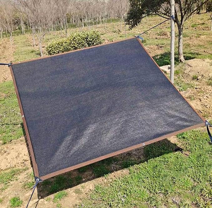Sail Cloth Shade Net Sun Shade Sails Canopy Sail Shades Anti-Aging Shade Tarpaulin, Mesh Breathable Shade Net Covers Garden/Balcony/Courtyard, Customizable Sizes,black-6x8m