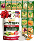 HOME GROWN 12 Fall Vegetable Seeds 9600+ Heirloom Non-GMO, High Germination, Cold Hardy Frost Tolerant Cool Season Garden, Beets, Kale, Cabbage, Peas, Broccoli, Lettuce, Onions (12 Varieties)