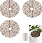3 Pcs Plant Pot Cover, 11.8 Inch Plant Pot Grid with Stakes, Cuttable Plant Protector from Cats Digging Stopper, Flower Cover Soil Protectors for Indoor Outdoor(Brown)