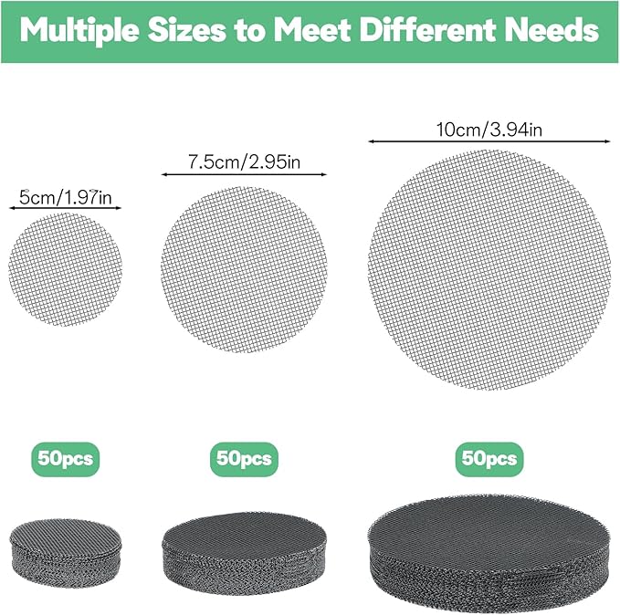 150 Mesh for Plant Plant Hole Mesh Pads Drainage Screen Plastic Round Flower Hole MeshScreen Cover Pad 2 3 4 Inch Assorted SizesMesh Preventing Soil Leakage