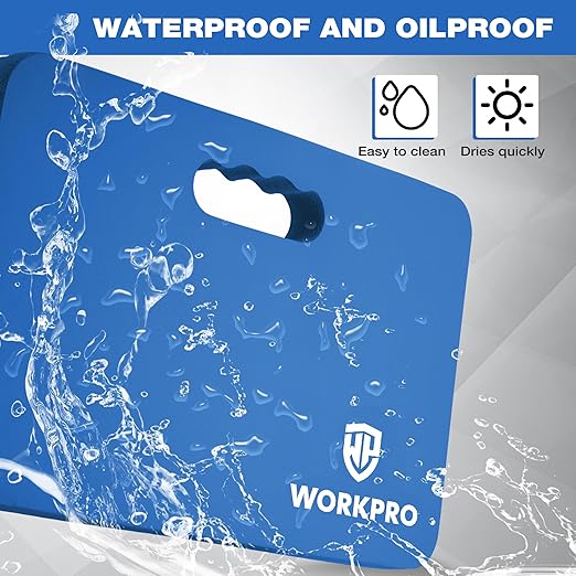 WORKPRO Extra Thick Kneeling Pad, 2-Pack, Soft NBR Foam Cushioning for Knee, Large Foam Kneeler Mat for Gardening, Bathing Baby, Exercise, Workout Supplies, 17.5 x 11 x 1.5 in, Blue