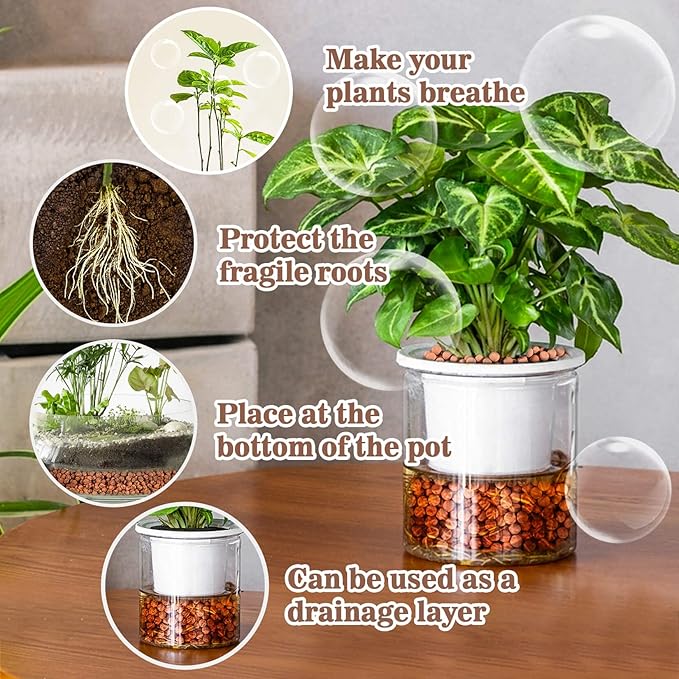 Sukh Clay Pebbles for Plants - 14 OZ Pebbles for Indoor Plants Clay Used for Drainage, Decoration, Aquaponics, Hydroponics and Other Gardening Essentials Hydroton Small Pebbles Leca