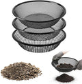 3PCS Soil Sifter for Gardening, 11.8" W Rock Sifter for 5 Gallon Bucket, 3mm/6mm/8mm Mesh Galvanized Steel Sifting Screen Dirt Sifter for Compost, Worm, Leaves, Sawdust, Rocks, Sand and Gravel