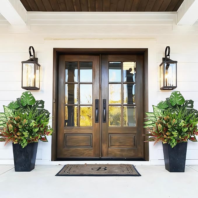 Waipfaru Artificial Plants Outdoor UV Resistant, Realistic Fake Plants Artificial Greenery, Large Bunches Faux Plants for Indoor Outdoor Porch Patio Garden Spring Summer Home Decor (Large 10pcs)